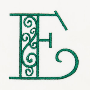 Arabesque Monogram E Embroidery Design
