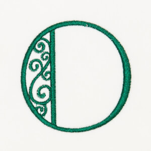 Arabesque Monogram O Embroidery Design