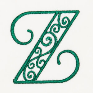 Arabesque Monogram Z Embroidery Design