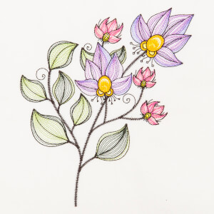 Stylized Flower (Rippled) Embroidery Design