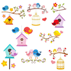 Birds Embroidery Design Pack