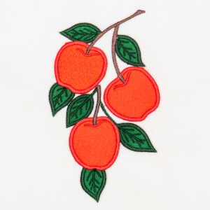 Realistic Apple (Applique) Embroidery Design