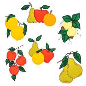 Realistic Fruits in Aplique Embroidery Design Pack