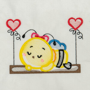 Sleeping Bee Embroidery Design