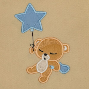 Sleeping Bear (Applique) Embroidery Design