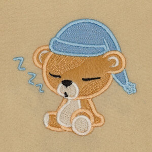 Sleeping Bear (Applique) Embroidery Design