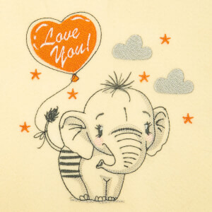 Cute Elephant Embroidery Design
