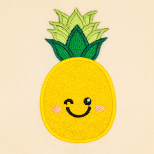 Happy Pineapple (Applique) Embroidery Design