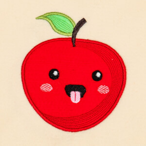Happy Apple (Applique) Embroidery Design