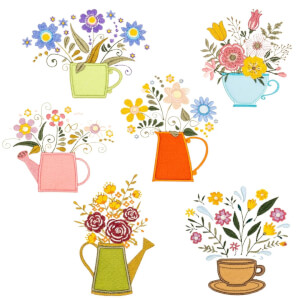 Flower Arrangements Embroidery Design Pack