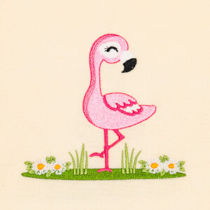 Graceful Flamingo Embroidery Design