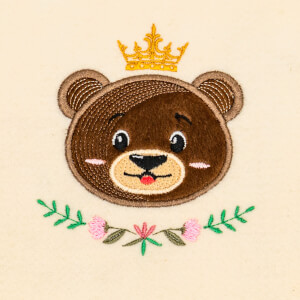 Prince Teddy Bear (Applique) Embroidery Design