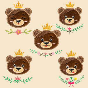 Pacote de Bordados Principes e Princesas Urso