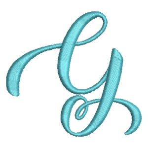Baking Lion Font Letter G Embroidery Design