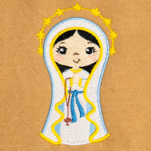 Cute Our Lady the Lourdes Embroidery Design