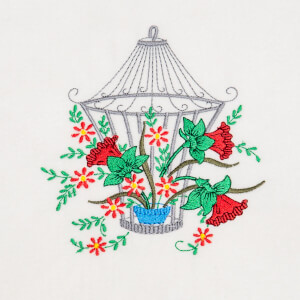 Basket of Flowers Embroidery Design