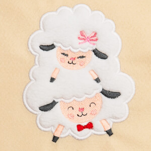 Cute Sheeps (Applique) Embroidery Design