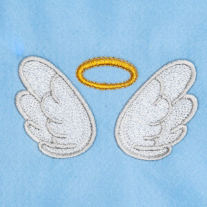 Angel Wings with Halo Embroidery Design