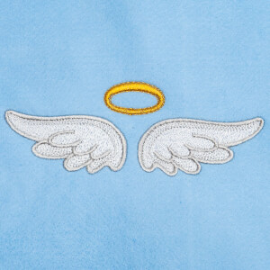Angel Wings with Halo Embroidery Design