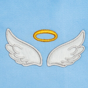 Angel Wings with Halo (Applique) Embroidery Design