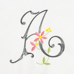 Scribble Font Letter A Embroidery Design