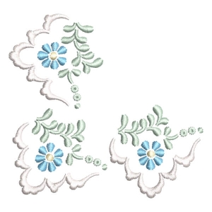 Flower Corner Embroidery Design