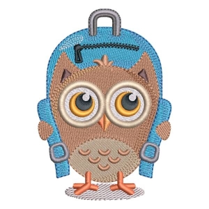 School owl Embroidery Design