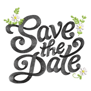 Save the Date Embroidery Design