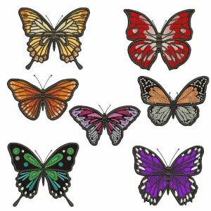 Realistic Butterflies Embroidery Design Pack
