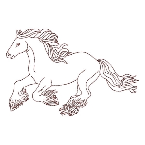 Fabulous Horse Contour Embroidery Design