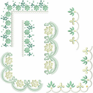 Corners and Barred Embroidery Design Pack