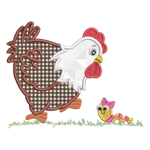 Chicken (Applique) Embroidery Design