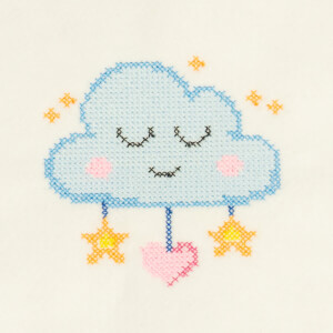 Cloud and Heart (Cross Stitch) Embroidery Design