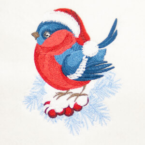 Christmas Bird Embroidery Design