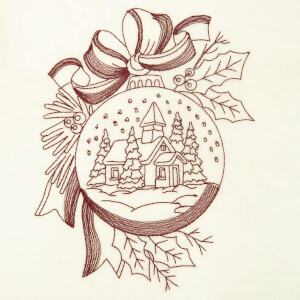 Outline Christmas Ornament Embroidery Design