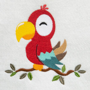 Parrot in Nature Embroidery Design