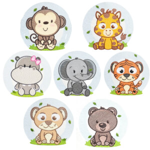 Safari Baby Embroidery Design Pack