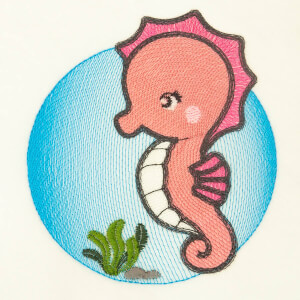 Seahorse Under the Sea Embroidery Design