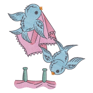 Happy Birds Embroidery Design