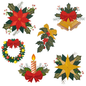 Christmas Ornaments Embroidery Design Pack