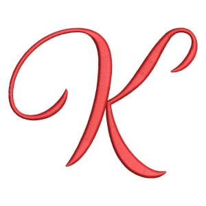 Christmas Wish Calligraphy Letter K Embroidery Design