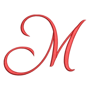 Christmas Wish Calligraphy Letter M Embroidery Design