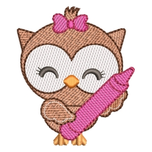 Owl student (Quick Stitch) Embroidery Design