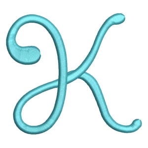 Font Xiomara Letter K Embroidery Design
