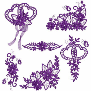 Flower Arrangements Embroidery Design Pack