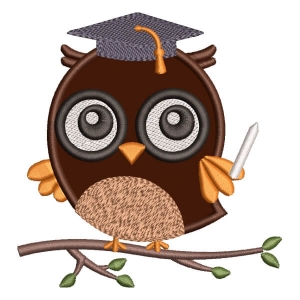 Owl back to school (Applique) Embroidery Design