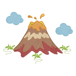 Volcano Embroidery Design