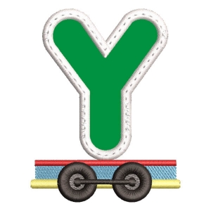 Monogram Train Letter Y (Applique) Embroidery Design