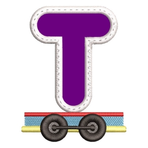 Monogram Train Letter T (Applique) Embroidery Design