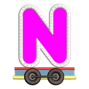 Monogram Train Letter N (Applique) Embroidery Design